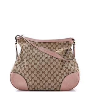 Gucci Bree Hobo Gg Canvas With Leather #239699G11B